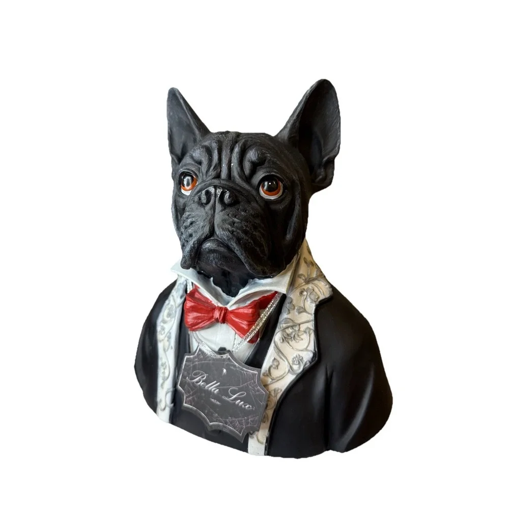 Bella Lux Halloween French Bulldog Frenchie Bust Dog Resin Figure Decor 12